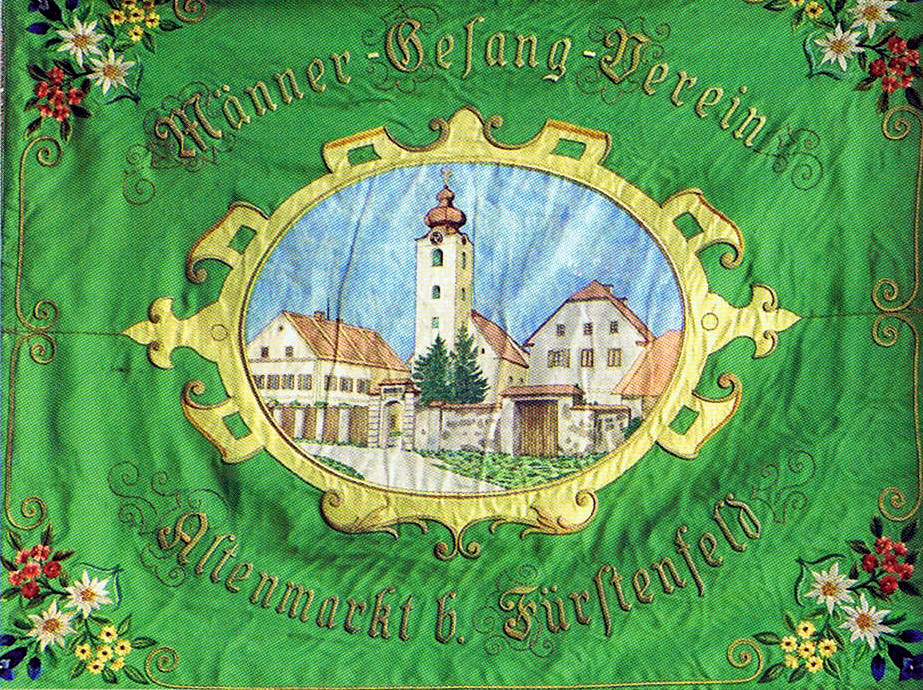 Vereinsfahne des MGV Altenmarkt von 1931 (Vorderseite)